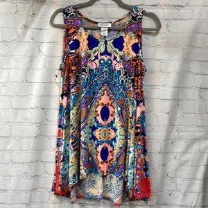 The Zig Zag colorful tank high low top size medium